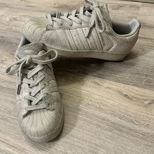Distressed Adidas shell toe suede superstar